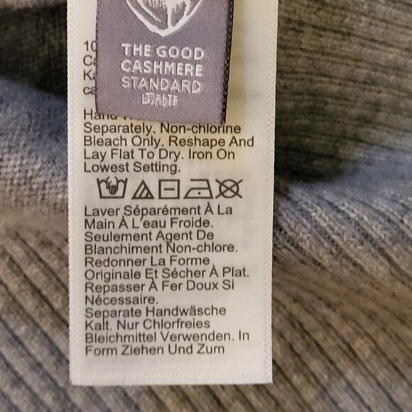 J.Crew 100% Cashmere Grey Cropped V-Neck Cardigan, Quiet Luxury, Old Money, Sz M - Picture 10 of 11